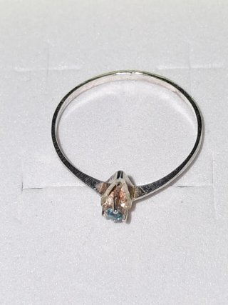 Anillo Plata Ley Piedra Azul Claro