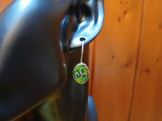 PENDIENTES Y COLGANTE DE PLATA 925 Y VERDE.