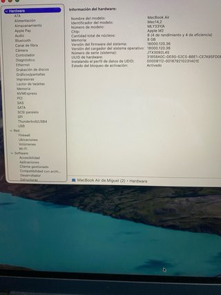 MacBook Air M2 13” negro espacial