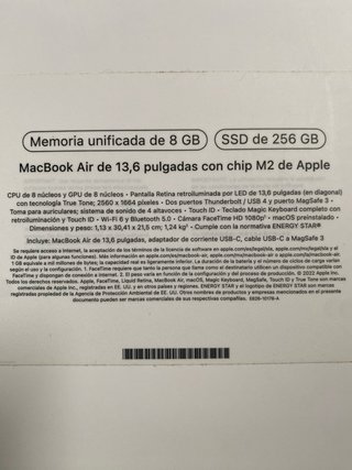 MacBook Air M2 13” negro espacial