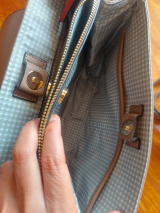 Bolso bandolera granate y gris