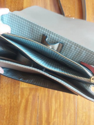 Bolso bandolera granate y gris