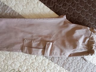 Pantalón fino beige cintura goma