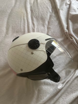Casco Jet Rosa y Blanco