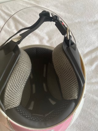 Casco Jet Rosa y Blanco