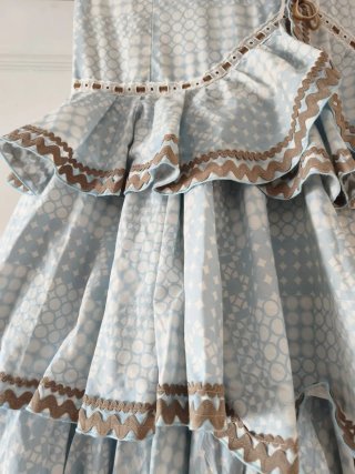 Falda flamenca Rocío azul y blanco