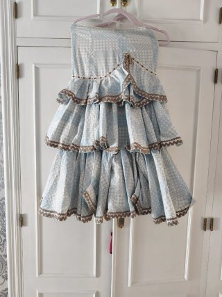 Falda flamenca Rocío azul y blanco