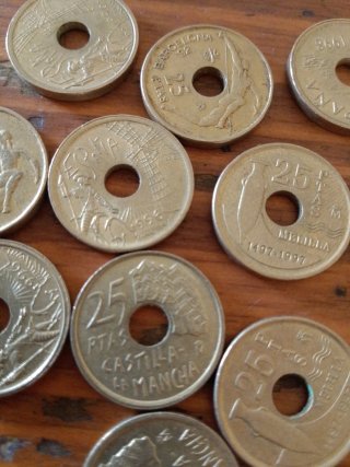 Lote 15 monedas 25 pesetas