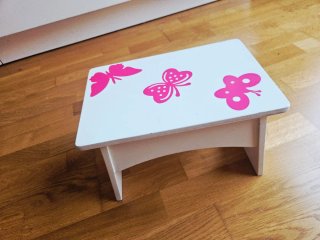2 Taburetes Madera Blanca 19x20x30