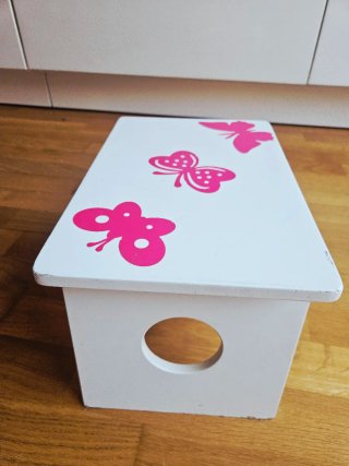 2 Taburetes Madera Blanca 19x20x30