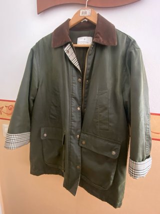 Parka encerada verde mujer Talla S