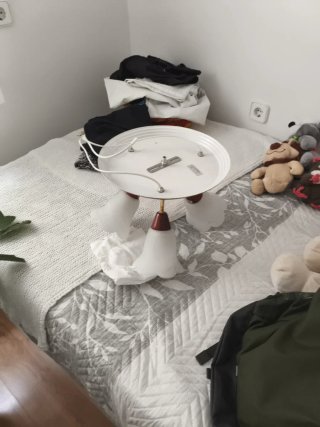 Lámpara de techo metaly cristal