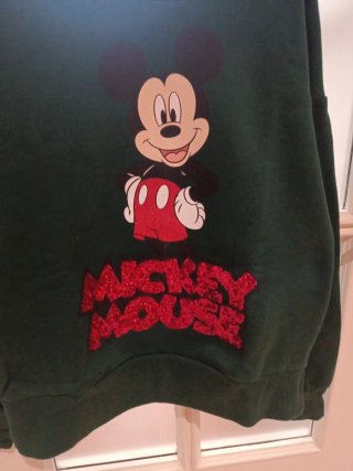 Sudadera Verde Mickey Mouse Lentejuelas