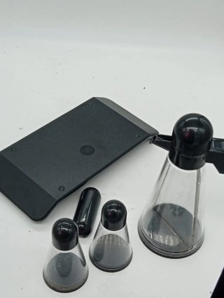 Set Biesse Vintage Condimenti Vetro Plastica