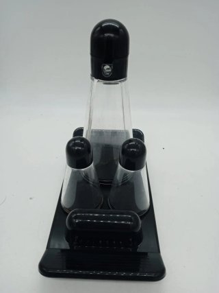 Set Biesse Vintage Condimenti Vetro Plastica
