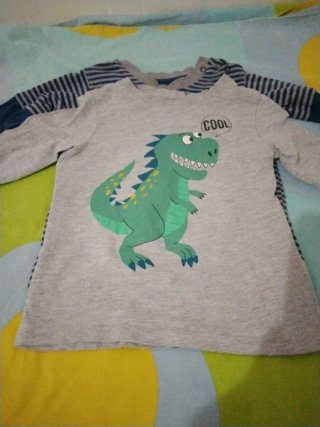 Lote 3 camisetas manga larga y camisa 3 años