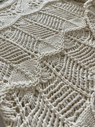 Jersey calado Zara blanco roto punto crochet M