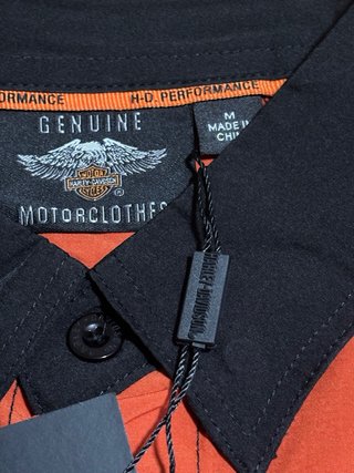 Camisa Harley-Davidson Hombre Negra/Naranja