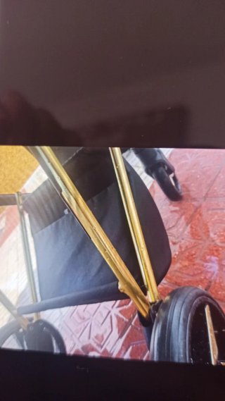 Carro de bebé 2 piezas rosa polipiel