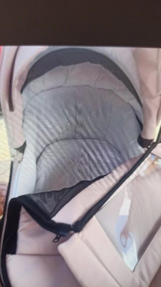 Carro de bebé 2 piezas rosa polipiel