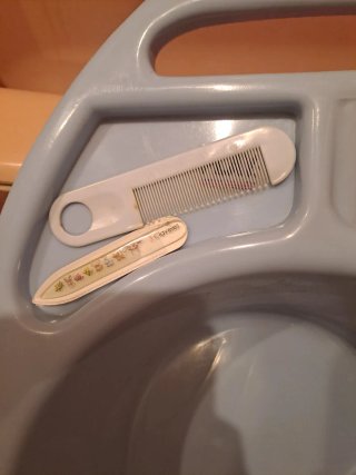 Bañera bebé azul con accesorios