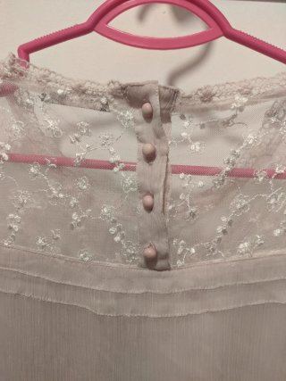 Blusa gasa rosa empolvado Mohito
