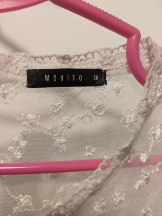 Blusa gasa rosa empolvado Mohito