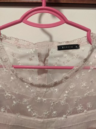 Blusa gasa rosa empolvado Mohito