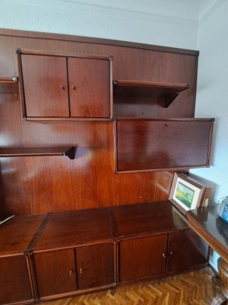 Mueble comedor TV y vitrina madera