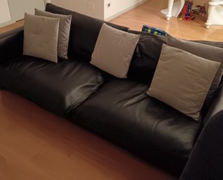 Divano Molteni 3 posti pelle nero