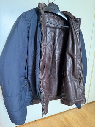 Chaqueta Cuero Sintético Massimo Dutti Marrón