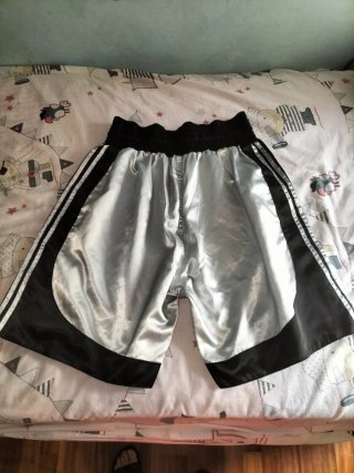 Pantalón Boxeo Adidas Negro Plateado