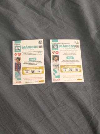 Cromos Messi y Cristiano Ronaldo Mágicos Power