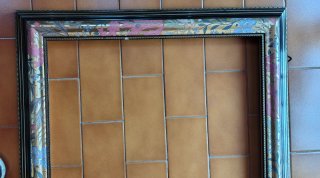 Cornice per specchio decorata oro e multicolor
