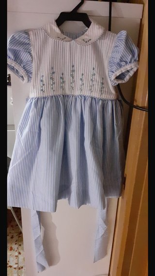 Vestido infantil rayas azules y blancas