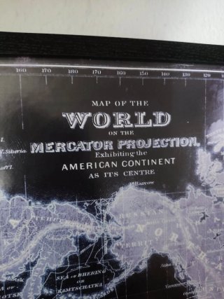 Cuadro Mapa Mundo Marco Negro