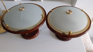 Lámparas de mesa madera y metal (2 unidades)
