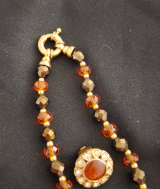 Conjunto Vintage Collar y Pendientes Ámbar