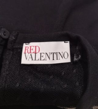 Top Red Valentino senza maniche con pizzo