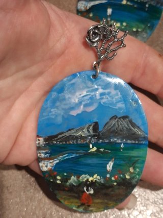 Orecchini dipinti a mano paesaggio mare