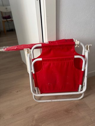 Silla de playa+sombrilla vintage