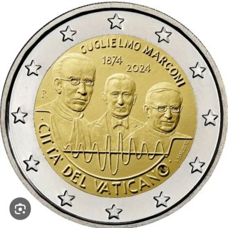 2 euro Vaticano Marconi 1874-2024