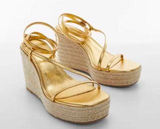 Sandalias Mango Esparto Doradas