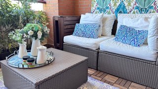 Sofá modular ratán terraza 4 plazas