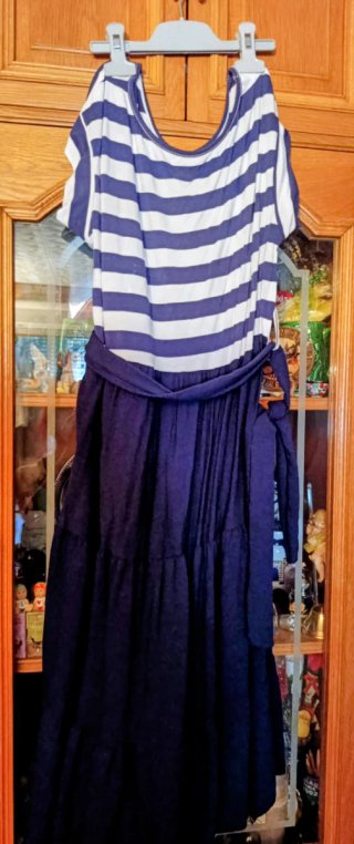 Vestido marinero rayas azul y blanco