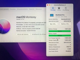 MacBook 13 2015 Batería Nueva Impecable