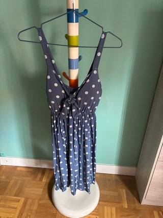 Vestido lunares azul talla única