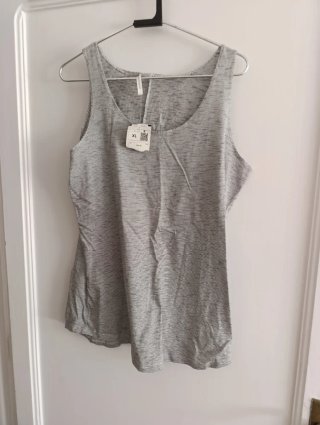 Camiseta tirantes Promod gris XL nueva con etiquet