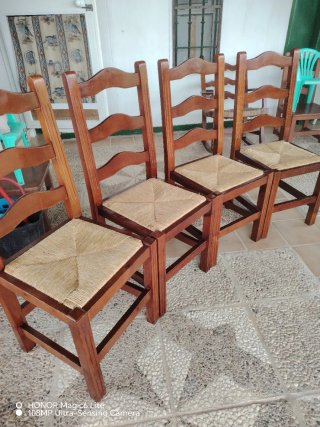 4 Sillas Enea Madera Nogal Nuevas