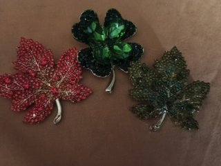 Lote 3 Broches Hojas y Trébol Joya
